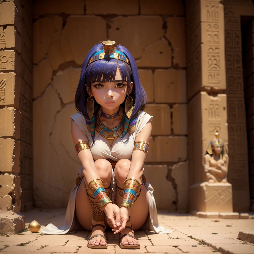 Cute ancient Egyptian princess、Colorful temples of ancient Egypt、The colorful streets of ancient Egypt