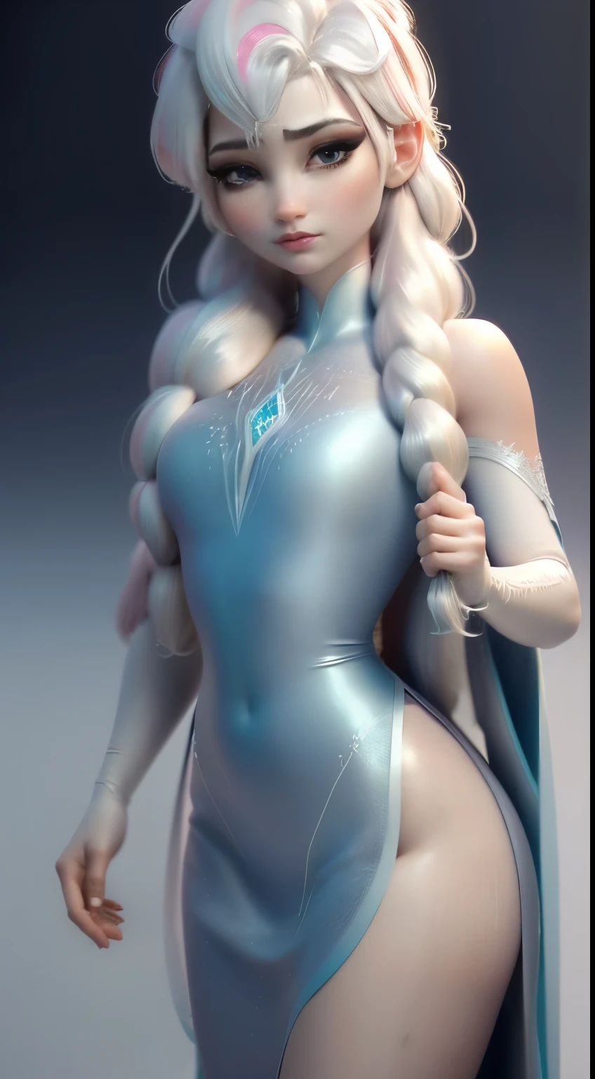  (Komi-san-elsa frozen Disney  mezclando modelos .) (ultra fUSION of white and pink hair) Highly detailed CG unity 8k wallpaper, style shot, complex, High detail, dramatic, Highest quality film still image, Very detailed, masterpiece, Best Quality, character design, elsa, elsa from frozen,Komi-san fusion (( dark style)), realistic and ultra detailed rendering style, natural light, sharp character design, (hard focus, 8k), (((Natural skin texture))), 8k textures, soft cinematic lighting, adobe light room, dark room, HdR, sophisticated, elegant, rich detail, Sharp focus appearance) )), calming tones, frenzy of details, intricate detail, super detail, low contrast, Soft film Lighting, Muted colors, Exposure Mix, HdR, Desteñir, 35mm, f/1.4, THEY ARE LIKE THIS, f16, 25 sec.