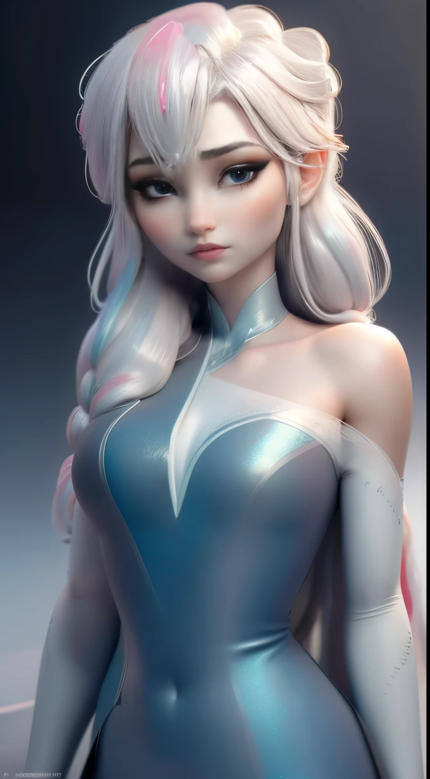 ElFgirl (rose quartz SU-Elsa Frozen Disney Tinker waiFu mezclando modelos .) (ultra FUSION oF white and pink hair) Highly detailed CG unity 8K wallpaper, tiro de estilo, Complejo, alto detalle, dramatic, Highest quality film still image, Muy detallado, obra maestra, mejor calidad, character design, Elsa, Elsa From Frozen,Pink Diamond Fusion (( estilo oscuro)), estilo de renderizado realista y ultra detallado, luz natural, sharp character design, (hard Focus, 8K), (((textura natural de la piel))), 8K textures, soFt cinematic lighting, sala de luz de adobe, cuarto oscuro, hdr, sofisticado, Elegant, rico detalle, Sharp focus appearance) )), tonos calmantes, frenzy of details, Detalle intrincado, Super detail, bajo contraste, SoFt Film Lighting, colores apagados, Exposure Mix, hdr, Desteñir, 35mm, F/1.4, YO ASI, F16, 25 sec.