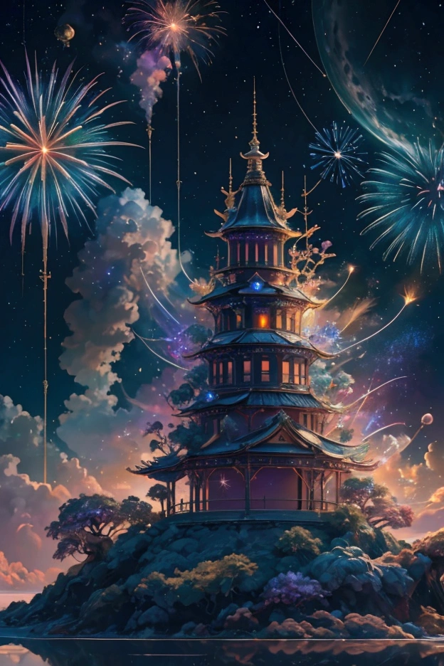 The world we see、Iridescent幻想的なNight Sky、constellation,Mysterious Landscape、firework、firework大会、Iridescentfireworkが打ちあがっている瞬間、夜nullとともに、幻想的な海景色で壮大なfirework、future都市、Highest quality、masterpiece, (Diffuse reflection of light:1.2), When the fantastic rainbow turns into shadow, bathed in a mystical atmosphere.Cast magic spells. evoke a sense of wonder and awe. A fusion of natural grandeur and magic, Weaving dreams into reality. Behold, null, And the unknown, wonderful風景、 Iridescentconstellation、Iridescent空包み込まれそうな瞬間,When the stars shine in rainbow colors、Astronomical Observation、Planetarium、meteor、colorful,美しいconstellation、3D,wonderful景色,Night Sky,An atmosphere full of dreams and hope,masterpiece.16K, Ultra-high resolution, to be born,wonderful ,future、Iridescent、The world 30 years from now。