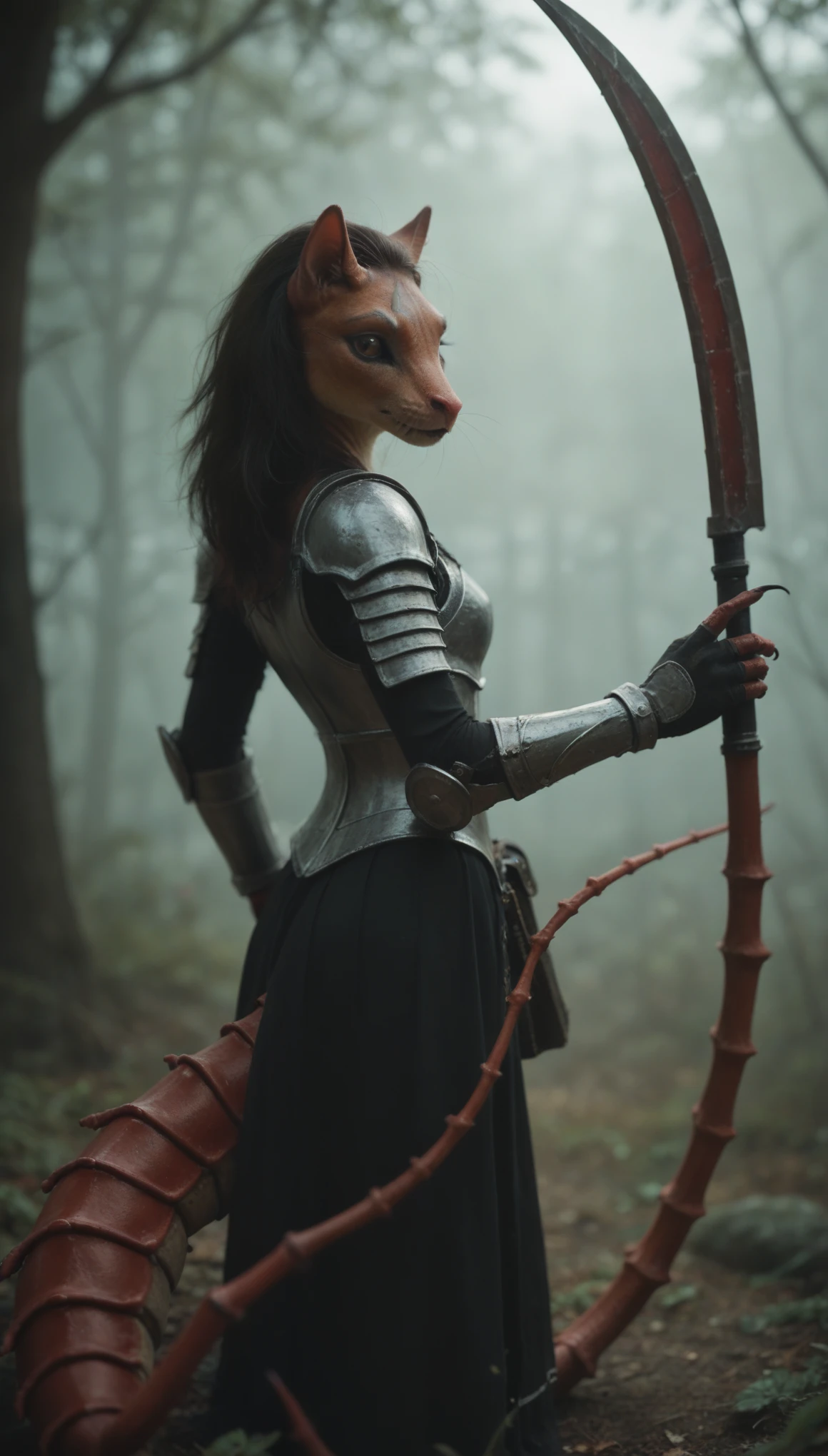 (zPDXL2), score_9, score_8_up, score_7_up, source_anime, 2d, anthro, 

Centipede girl. Her image color black. She holds a scythe in her hand. Her hairstyle shows off her forehead. lightly armored.

,AissistXLv2, unaestheticXL_bp5, SimplePositiveXLv2, zPDXL2 PonyXLV6_Scores