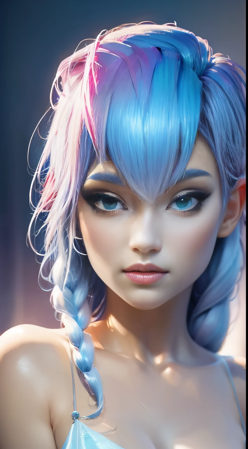 (Komi-san-elsa frozen Disney mezclando modelos .) (ultra fUSION of white and pink hair) Highly detailed CG unity 8k wallpaper, style shot, complex, High detail, dramatic, Highest quality film still image, Very detailed, masterpiece, Best Quality, character design, elsa, elsa from frozen,Komi-san fusion (( dark style)), realistic and ultra detailed rendering style, natural light, sharp character design, (hard focus, 8k), (((Natural skin texture))), 8k textures, soft cinematic lighting, adobe light room, dark room, HdR, sophisticated, elegant, rich detail, Sharp focus appearance) )), calming tones, frenzy of details, intricate detail, super detail, low contrast, Soft film Lighting, Muted colors, Exposure Mix, HdR, Desteñir, 35mm, f/1.4, THEY ARE LIKE THIS, f16, 25 sec.