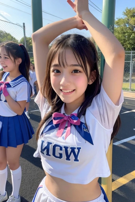 Cute Girls、high school girl、pure、Cheerleader、See-through