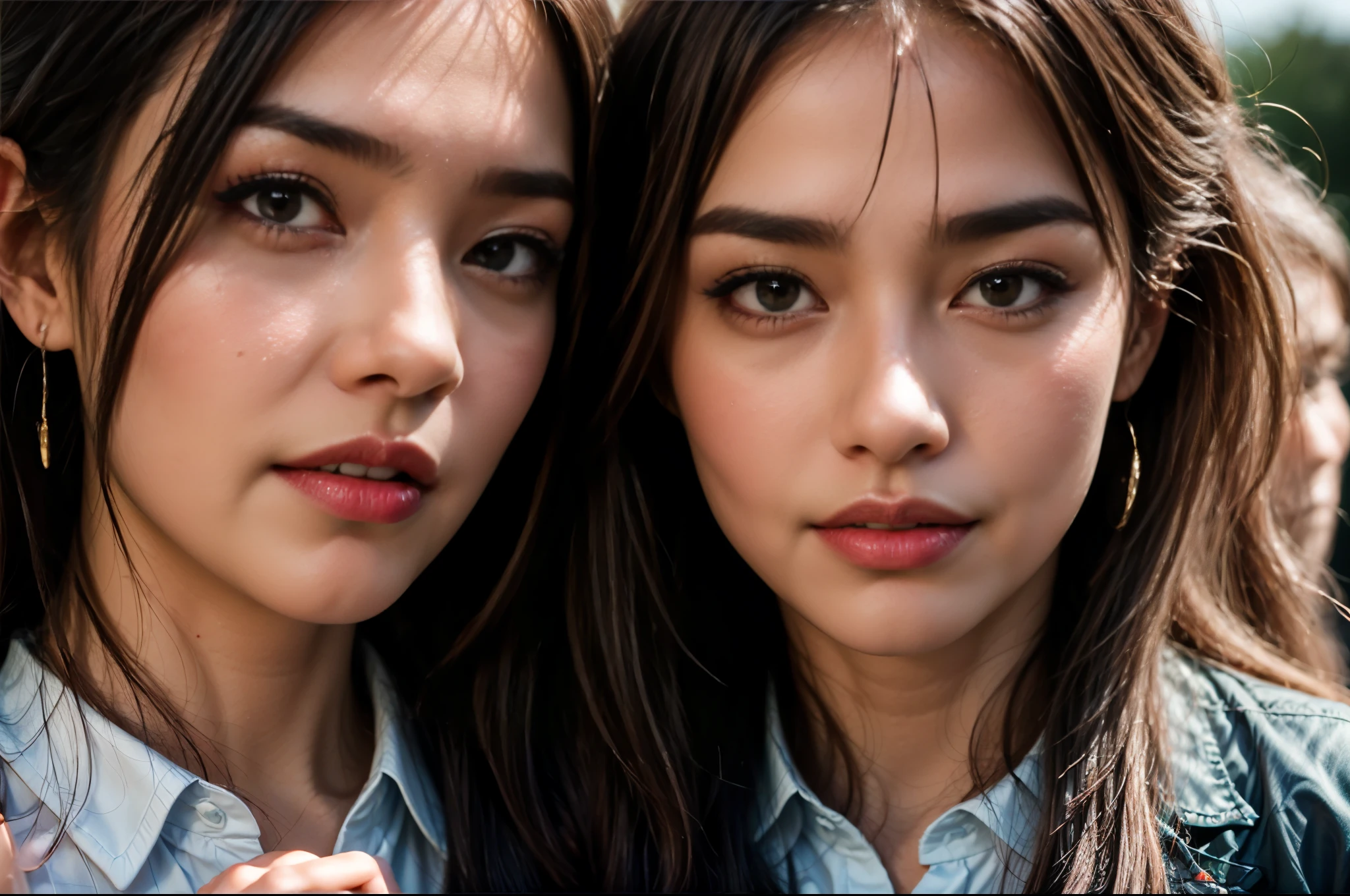 (best quality), [perfect faces:1.5]. (masterpiece:1.2), wide angle photo, full body photo, group photo, 5 women schoolwomen, 56 years old, faces marked by age, guilty faces, skin imperfections, acne, chapped lips, sad wistfully, diverse ethicities: ebony, black, white, nordic, indian, diverse hair colors: redhead, blonde, afro, twin braids, heavy freckles, pale skin, makeup, earings, crowded classroom, morning, school, crowd of people, school uniforms, unbottoned blue shirts, tight shirt, alluring pose, black stockings, open jacket, sexy neckline, large neckline, 16k, photorealistic, real photo, nikon d800, (YES SFW). ((Women cheering and greeting. Women greet by raising their hand and smiling. Some of them barely hold back tears.)). Insane details. Open realistic hands. [The character is surrounded by mist, evoking a mysterious and eerie atmosphere. The lighting is dark and atmospheric, with smoke adding a touch of sinister ambiance. Best quality image, HDR enhancement, showcasing the utmost level of detail and realism, full body shot:1.5]. [8K, Best Quality, Ultra High Resolution, (highly detailed CG unity 8k wallpaper), (best photo), (best shadows), isometric 3D, octane rendering, ray tracing, highly detailed, (Best quality, 4K, 8k:1.2), absurdity, ultra detailed, (realistic, photorealistic, photorealistic:1.37), complex parts, HDR, (complex parts:1.12), (hyper detailed, hyper realistic, Soft lighting, spicy:1.2), (complex parts, Hyper detailed:1.15). Blurred foreground. (backlit), masterpiece, high quality, brightness, chromatic aberration, foggy smoke, shadows, contrast, clear sky, (warm hue, warm tone), high details, natural reflections].