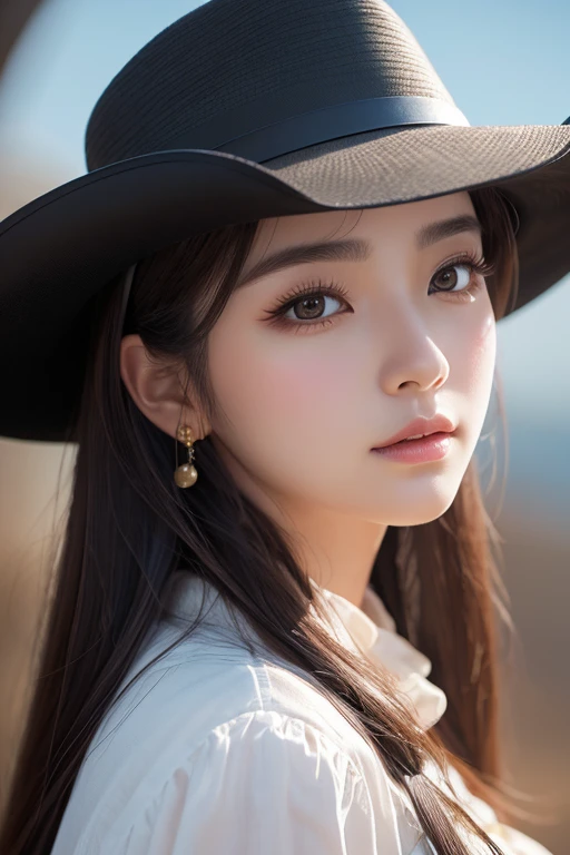 (Highest quality、masterpiece、8k))、Anatomically correct、Very detailed、High resolution、Realistic、((Beautiful, sparkling, detailed eyes))、Intricate details、Cinematic lighting、((Dynamic composition))、Cute Cowboy Kitten、Western Hat、revolver、Pad
