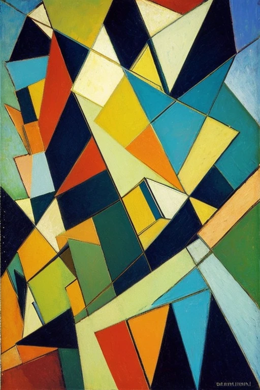 Impressionism, Abstract painting, cubism, Expressionism, Pointillism, Gentle colors, Soft Light, Bauhaus style, cubism, Rough, Tonalism, 