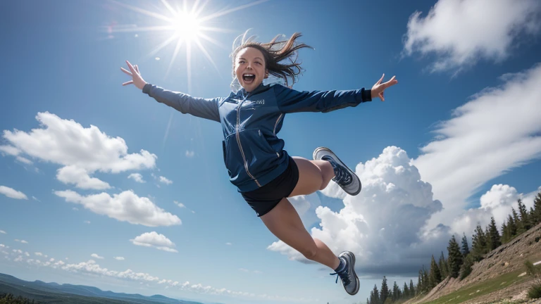 help me create an image of a person jumping for joy