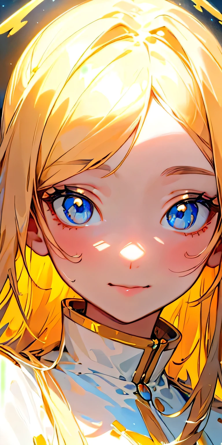 (detailed beautiful eyes and detailed face, masterpiece side light, masterpiece, Highest quality, detailed, High resolution illustrations), beautiful girl angel god々Successfully Shining brightly Yellow as the main color Glittering Happy smile front