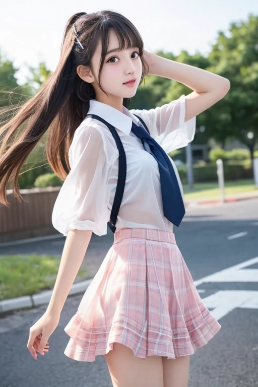 Cute Girls、high school girl、Idol、mini skirt、See-through、Fluttering in the wind