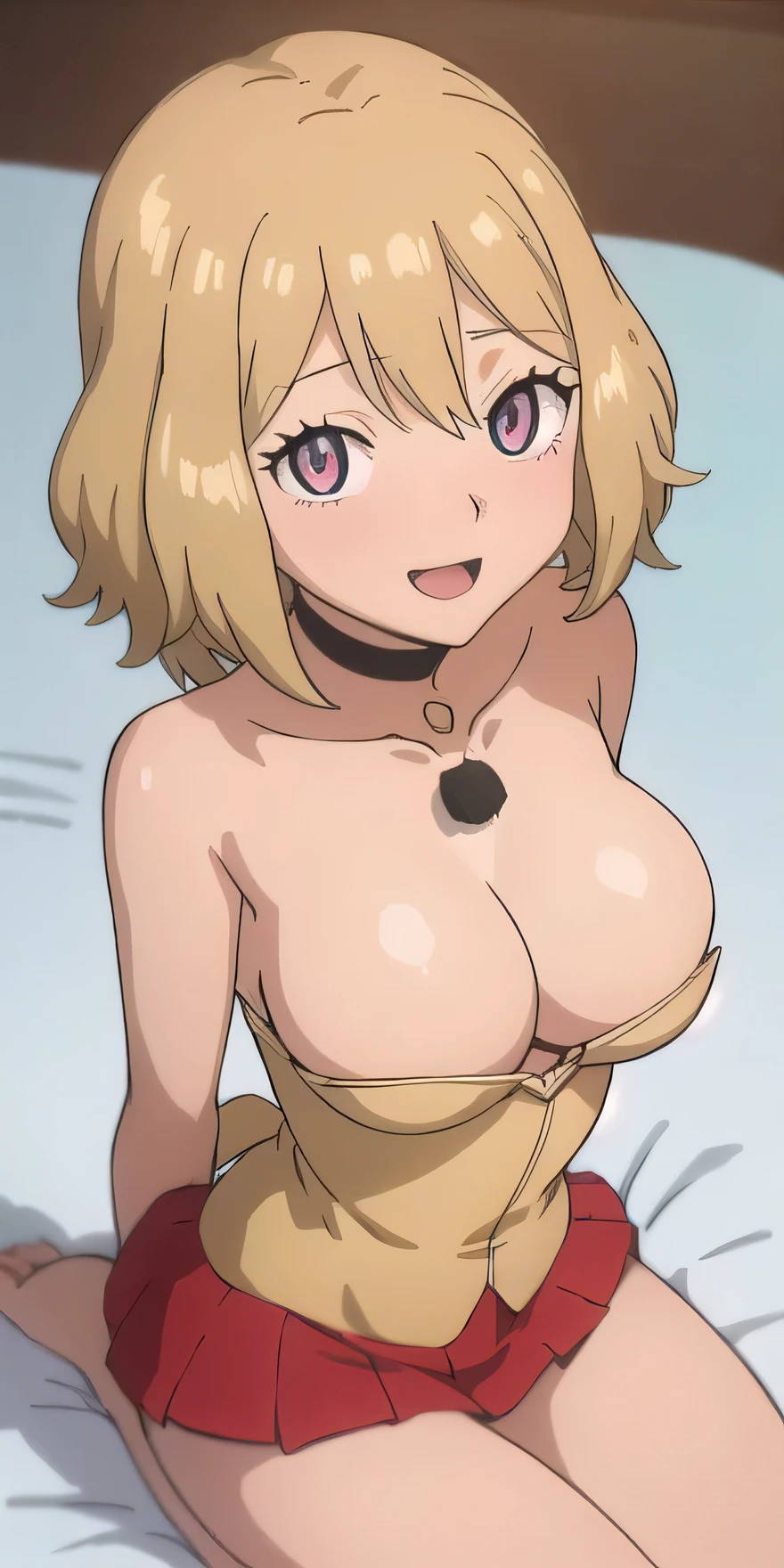 ((最high quality, High resolution)), Unity 8K wallpaper, (figure:0.8), (Hollow Eyes:1.6), Highly detailed CG, Night Time, One girl, (blush), Medium chest, A light smile, (Love Hotel:1.3,Love bed,Sit on the bed), Clear skin, ((Ecstatic expression)), (masterpiece), wallpaper,high resolution,Bed with a night view,Intricate details, beautiful, sexly, erotic, Obscene, Noise Reduction,sensuous,誘惑的なtracing,Cute anime face,choker,high quality,(Anime Style),sexuell,Shiny Hair,Blonde Hair,(Hollow Eyes),(Mind control,brainwashing,Hypnosis),((Open Bust、Nipples、areola、Beautifully Shaped Breasts)),(sexlyなマゼンタ色のランジェリー),(From above:1.6) (Covered in semen:1.2), (Put your arms behind your back:1.4) , (look up:1.4), eye contact, Obedient slut, tracing, blush, (Obedient:1.6) ,Obedient outfits, Kneel, blowjob, Sitting on knees, Spread your thighs,