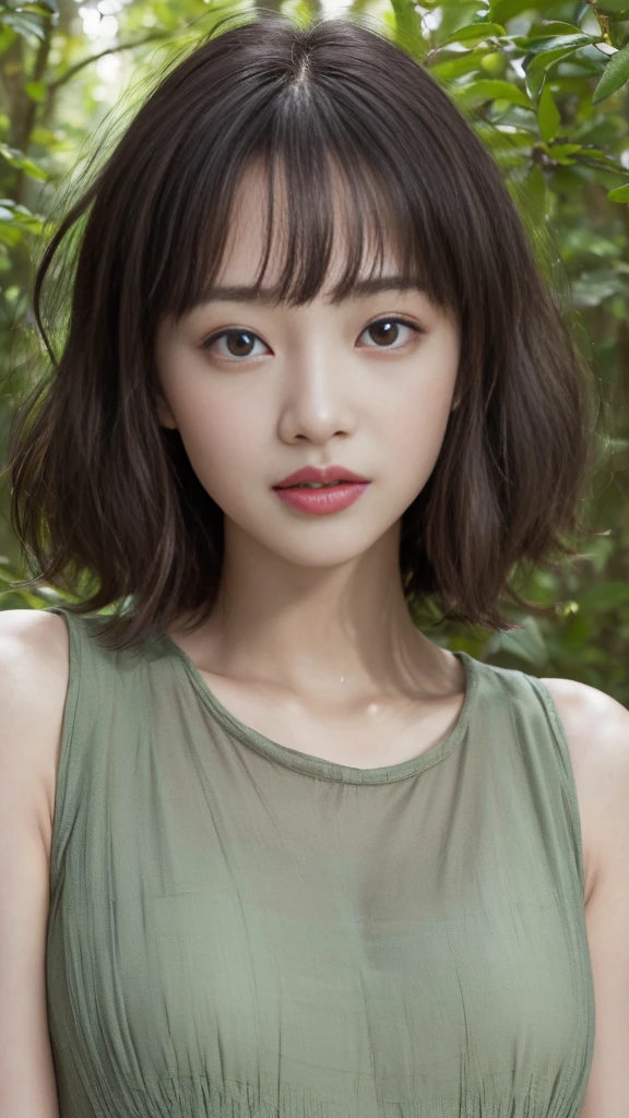 beautifulgirl, (((((Model body type)))), (((expensive)))、Long Hair、Show me your face, Sticking out tongue, short hair, brown, 8k, Professional photography, delicate, clear, in the forest, sun, Light leakage, masterpiece, (beautiful), (reality), smile, wonderful, Angel, young(Detailed face)、reality的Skin、((delicateな写真)),(少女masterpieceRAW写真詳細:1.25), (Highest quality:1.6), (Ultra-high resolution:1.5), (reality的:1.75), 8k解像度,50mm, Absurd, Very detailed,Cinema Lighting、(Blunt bangs)