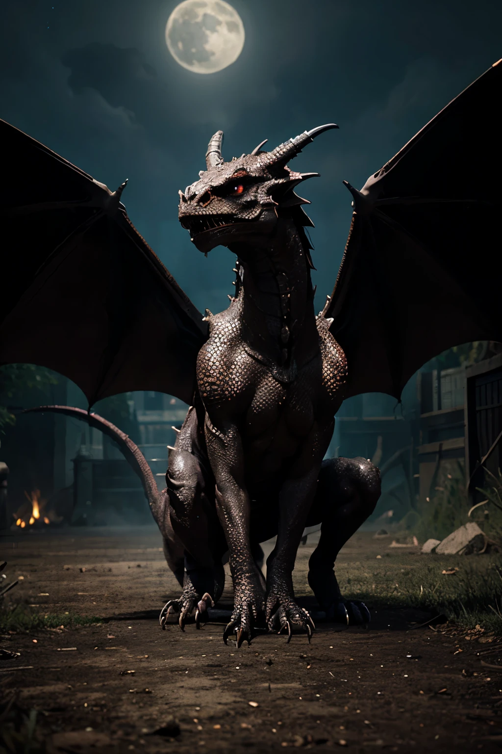Create a scary dragon