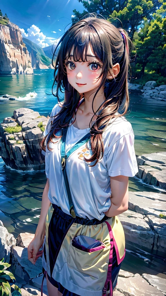 Create an image portraying Maya's evolution from a shy bookworm to a skilled rock climber, embodying her journey of self-discovery and empowerment.