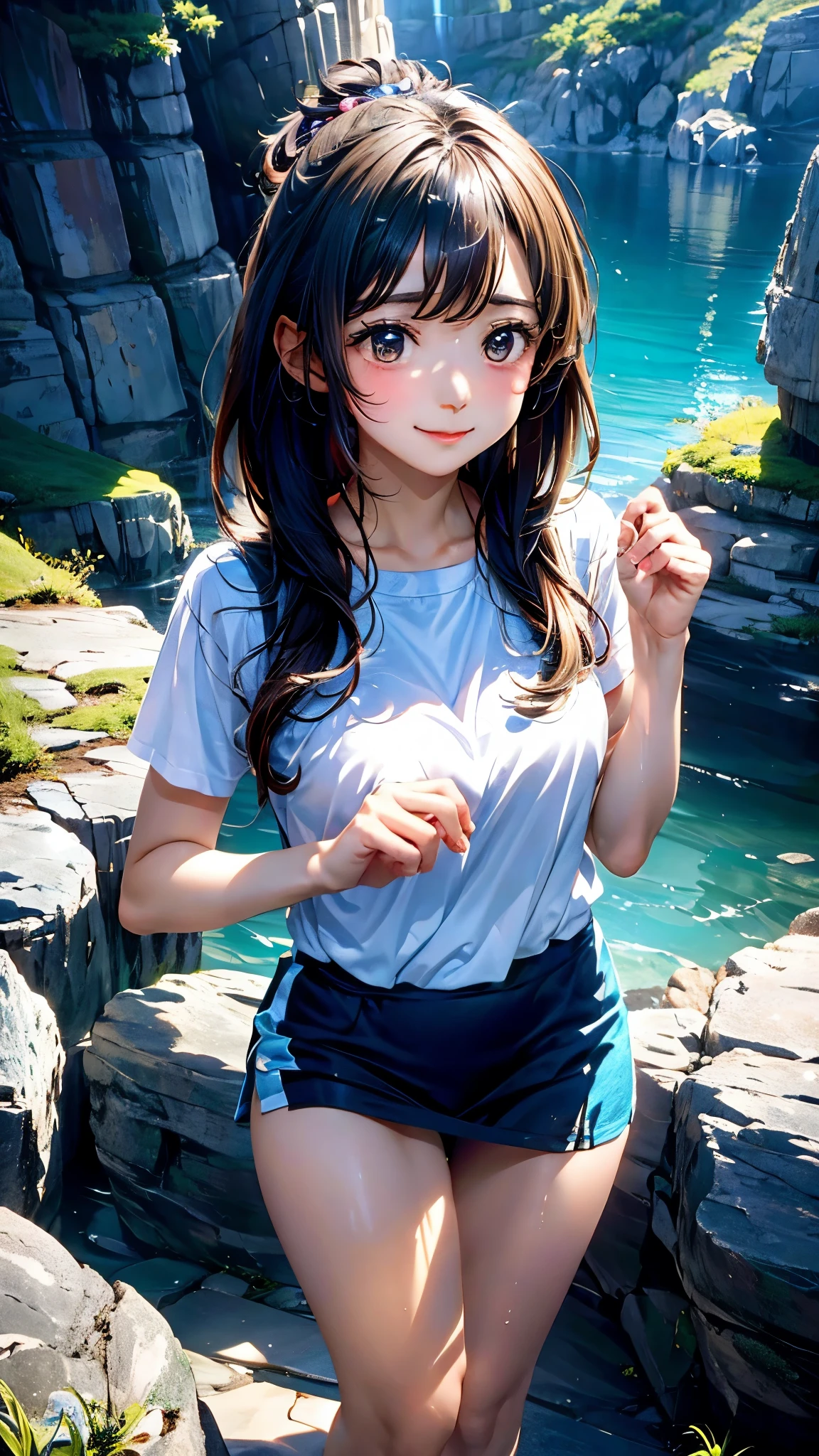 Create an image portraying Maya's evolution from a shy bookworm to a skilled rock climber, embodying her journey of self-discovery and empowerment.