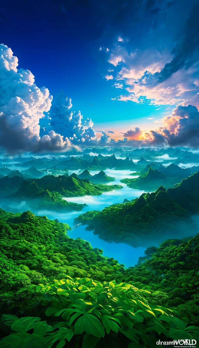 Summer sky,Reality,Highly realistic,Extreme details,stunningly realistic,高对比度Reality,高饱和度Reality,Vibrant colors,Dramatic Lighting,Stunning scenery,Compelling story,Atmospheric scene,Mesmerizing visuals,Intricate details,Strong emotions,Paradise beauty,dreamworld