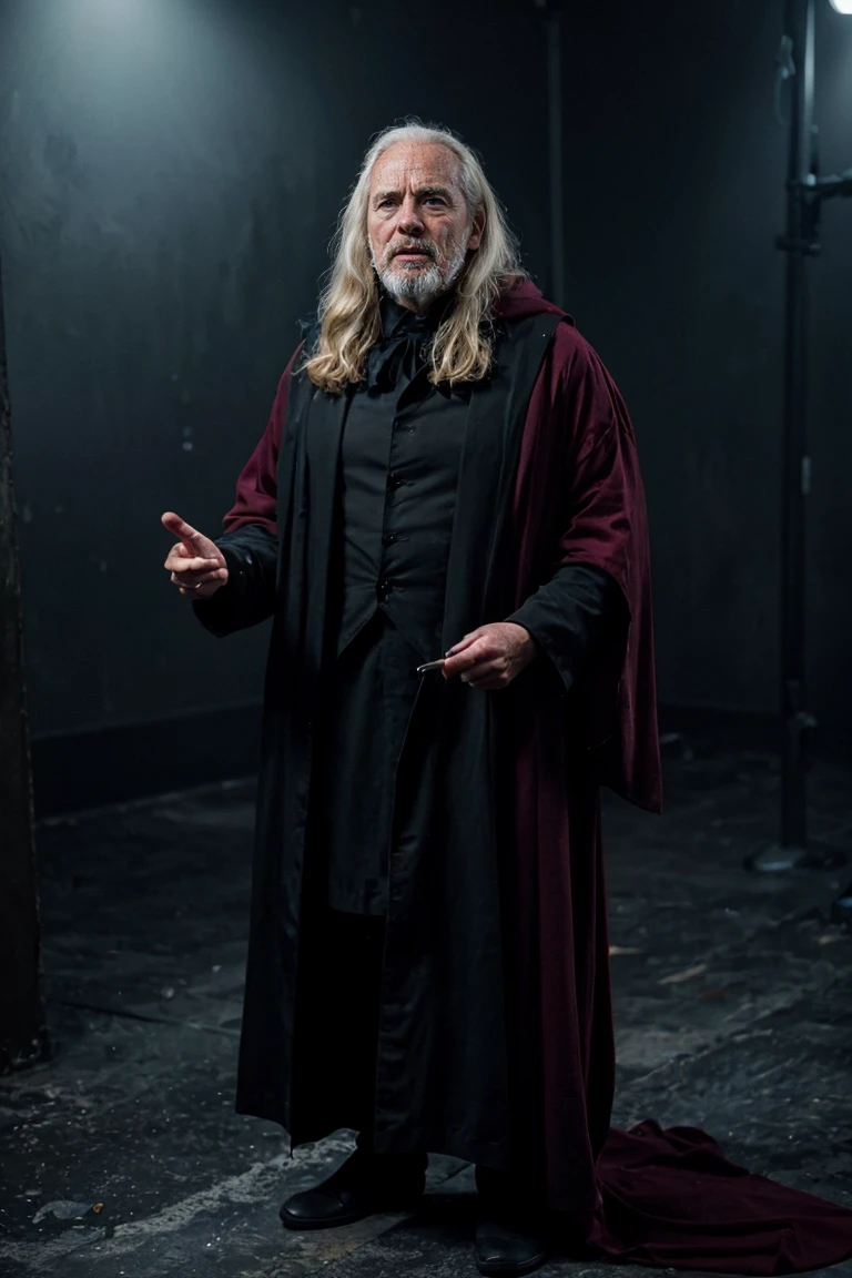 Realistic color photos of the Dark Wizard.. ,Standing in the black mist room