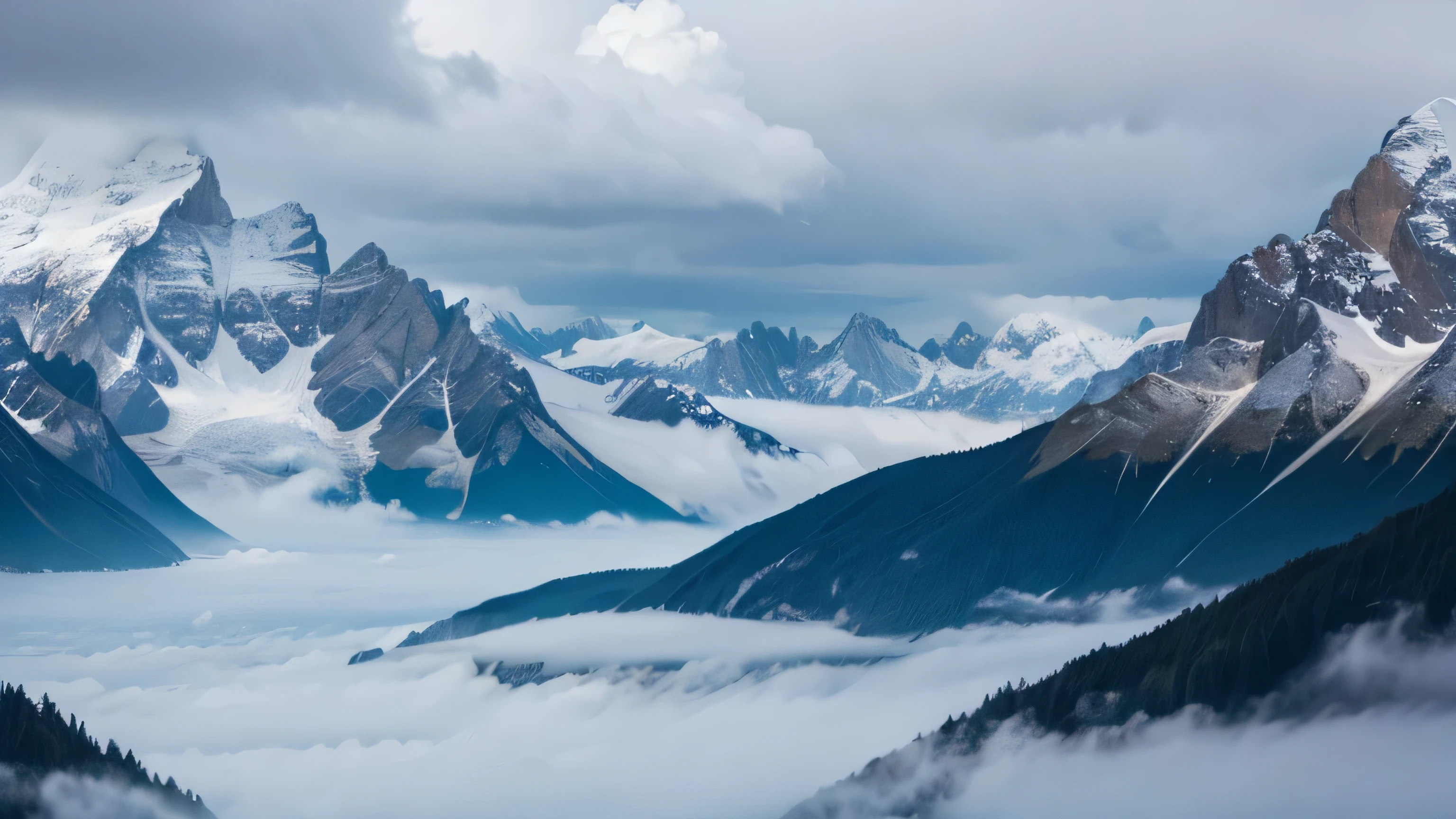 Alps on a rainy day  