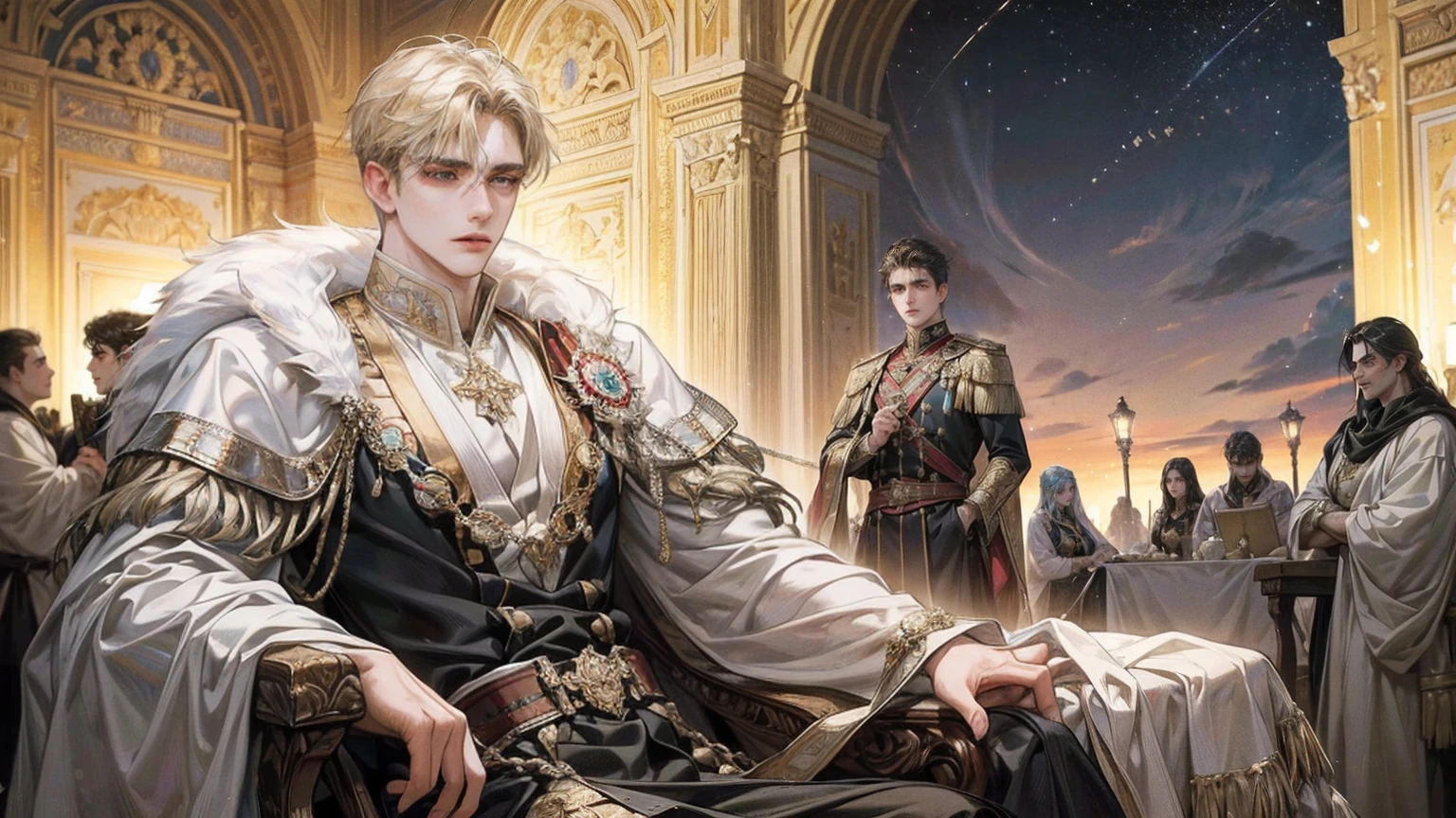 Highest quality, Very detailed, (((masterpiece, Highest quality, High resolution, Attention to detail)))), ((Highest quality, 8k, masterpiece:1.3)),Constantine the Great.17age Destined to become Emperor of Rome. A boy's growth story. He is a dangerous young man who is friendly and gentle in his daily life, but becomes ruthless and ruthless when necessary. Like a lion. A man who has had an immeasurable impact not only on the Roman Empire, but on the rest of the world. Days of military training, academic education, and field practice in the Roman Eastern Empire. The training and trials of the elders. power struggle. friendship. adventure. Battle between Germania and Persia. Recapture of Alexandria, Egypt. lyrical. Dramatic. Heartful. romantic. Real. masterpiece. Super high quality. Ultra high definition. Divine work. A Hollywood historical masterpiece. Drama. Luxurious. Majestic. magnificent. delicate. detail. Elaborate. passion. Cold-hearted. Epic romance.