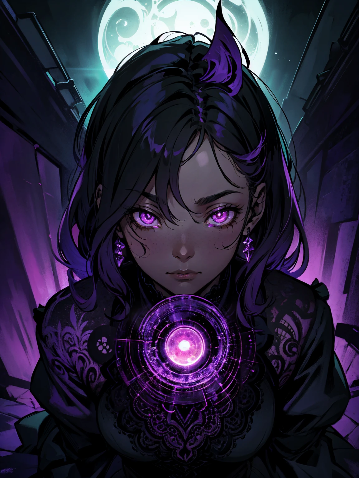 (intricate details), (****), eldritch, (nightmare), purple, (teal:1.1), (black:0.9), insane, horror \(theme\), glow, glowing eyes