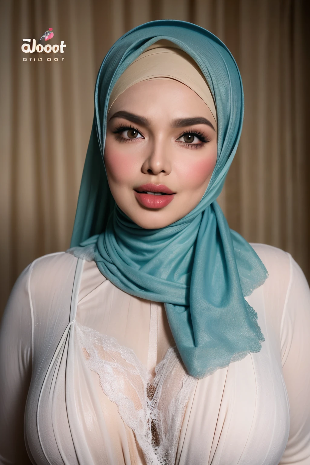 (((Colourfull))), she is screaming in pain, (((WRAPPING STYLISH HIJAB))), ((SLEEPING BEAUTY)), ((EYES WIDE )), ((OPEN BIG HUGE EYES)), Very Thin body (((Naked Lingerie))), masutepiece, High quality, UHD 32K, Realistic face, Realistic skin feeling , A Malay Lady, 68 years old. ((Face Old Like Matured Lady :1.2)), (((THICK LIPS:1.4))), (((Droopiest gigantic saggiest longest mature : 1.2)))