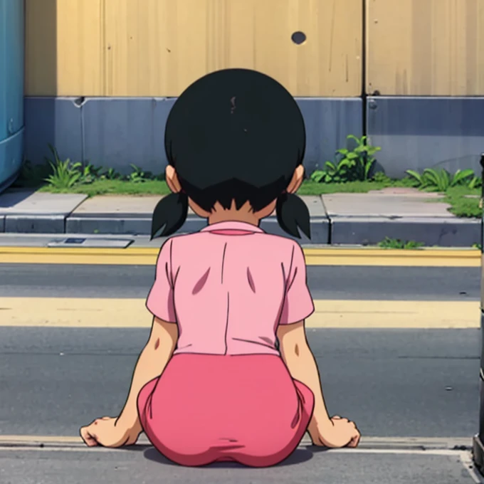 drsizukachan1, dress, Shizuka Minamoto, From behind, From above, On all fours, Behind, Looking back,