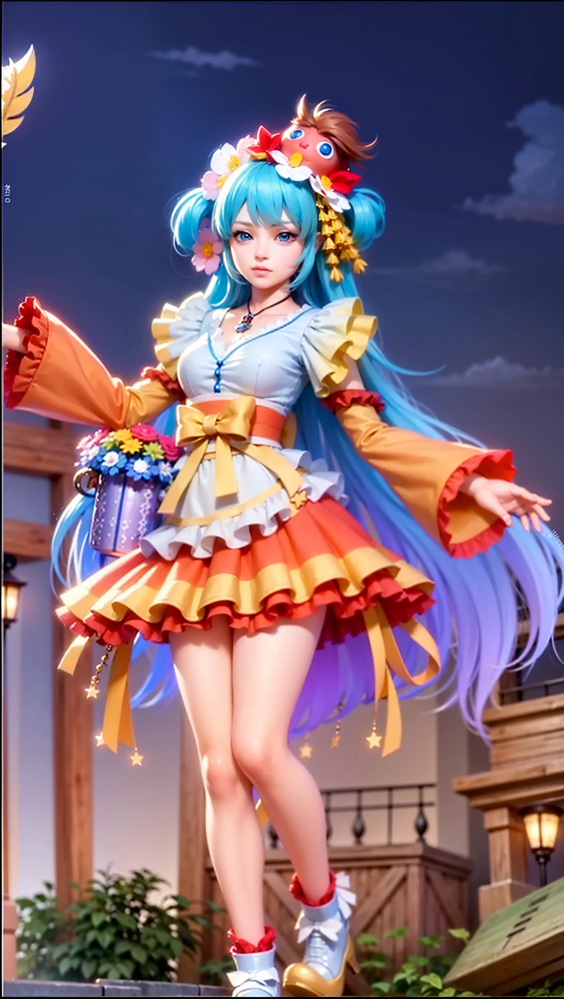 masterpiece, ((perfect eyes)) best quality, (semirealism:1.9), beautiful lighting, (extremely detailed CG unity 4k fhd wallpaper), High Detail, Sharp focus, dramatic outdoors, cute girl,blue eyes, big , original picture.