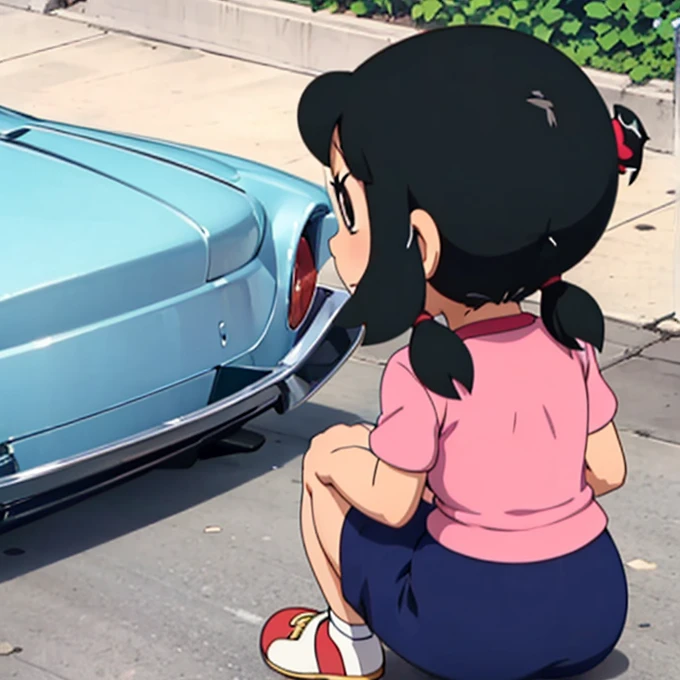 drsizukachan1, dress, Shizuka Minamoto, From behind, From above, On all fours, Behind, Looking back,