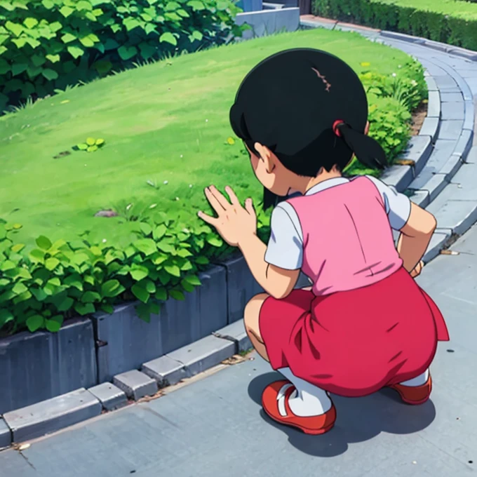 drsizukachan1, dress, Shizuka Minamoto, From behind, From above, On all fours, Behind, Looking back,