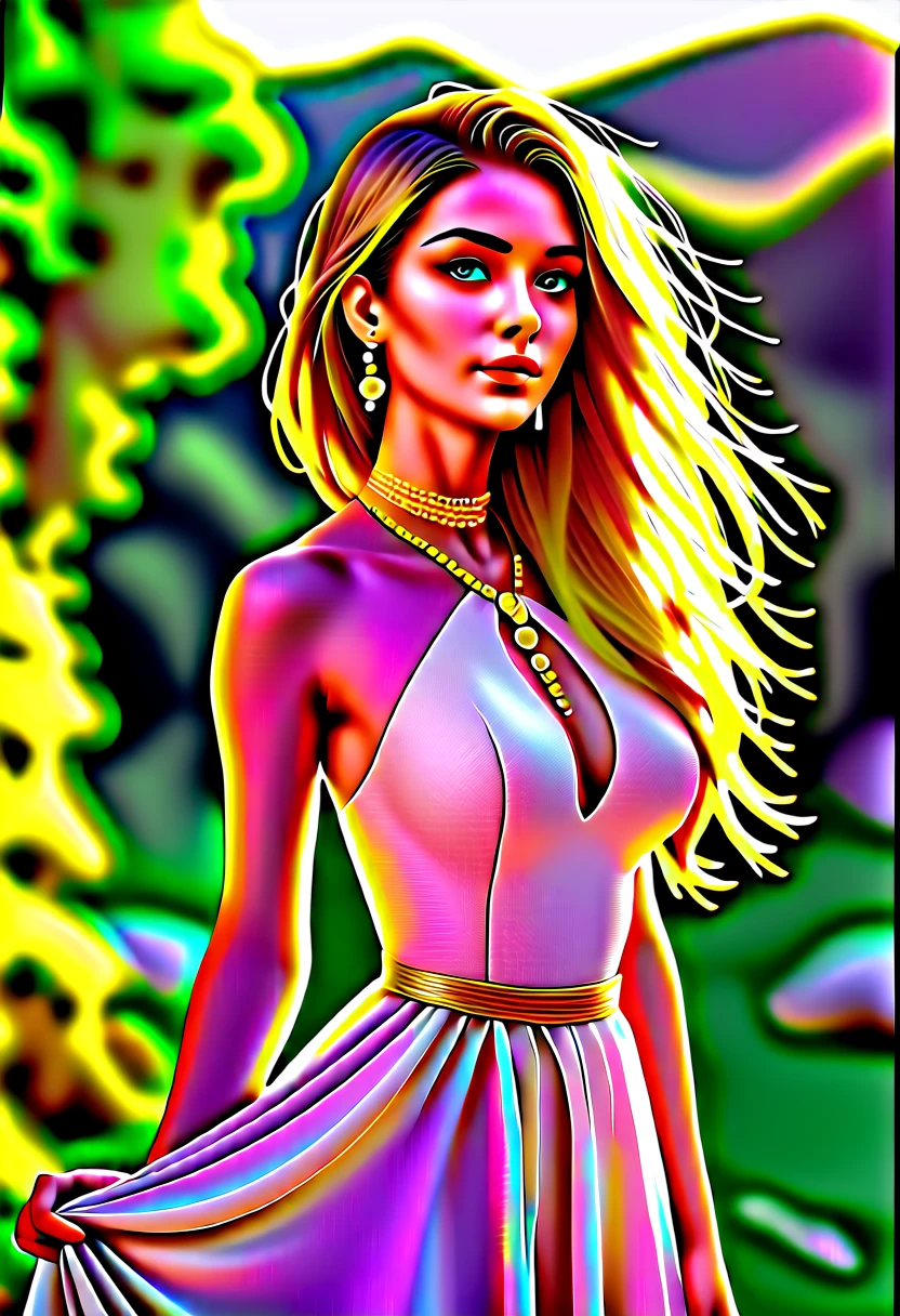score_9, score_8_top, score_7_top, score_6_top, score_5_top, score_4_top, a beautiful woman, goddess of love, beauty and sexuality, flowing pure white dress, lush and beautifully detailed flowing golden hair, serene detailed blue eyes, porcelain white skin, ideal figure, big breasts, slim waist, big butt, ornate jewelry, ethereal glowing aura, serene expression, romantic landscape, rolling hills, blooming flowers, warm sunlight, dramatic lighting,cinematic composition,dreamlike atmosphere,vibrant colors,intricate details