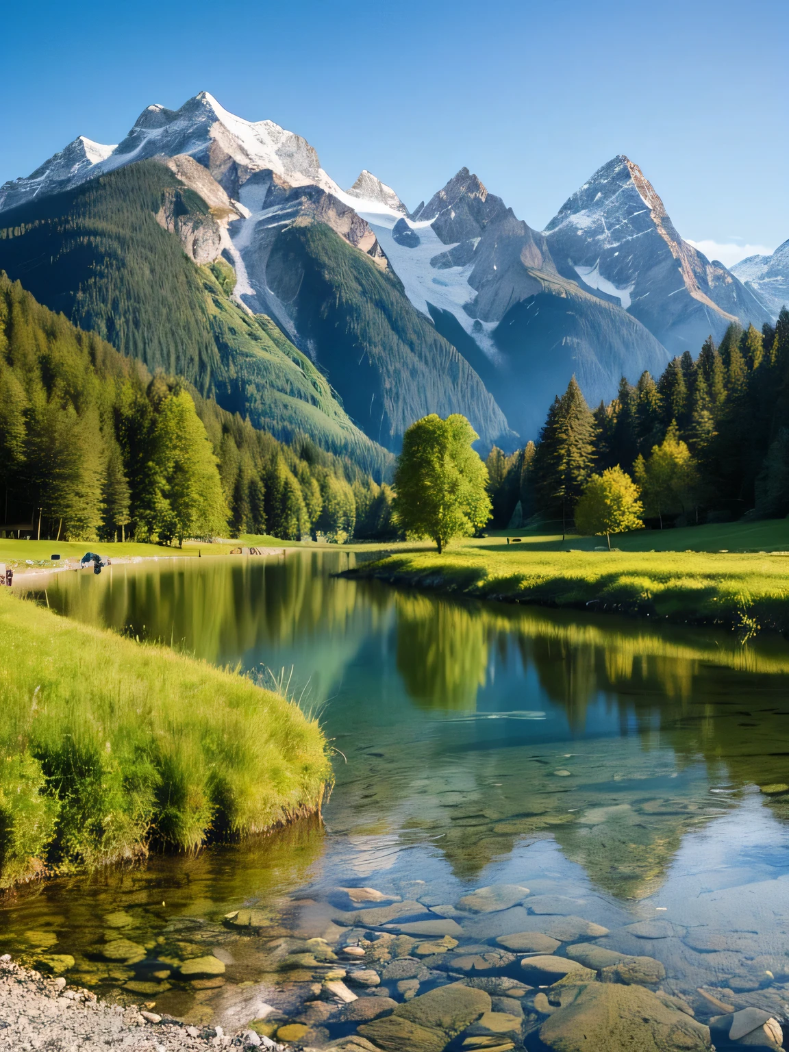 Swiss landscape、Clear, clean water、The Alps、Elegant landscape、Peaceful scenery、relaxation