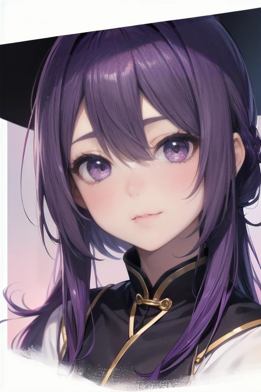 (32K) 16K, 8k, 4K, 非常に美Shii顔, Small Mouth, Lip biting makeup, female々Shii, Purple Hair, Purple eyes, High resolution, perfection. Portraiture.