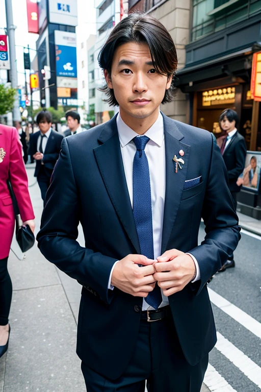 Japan people in suits、Handsome、Salty face