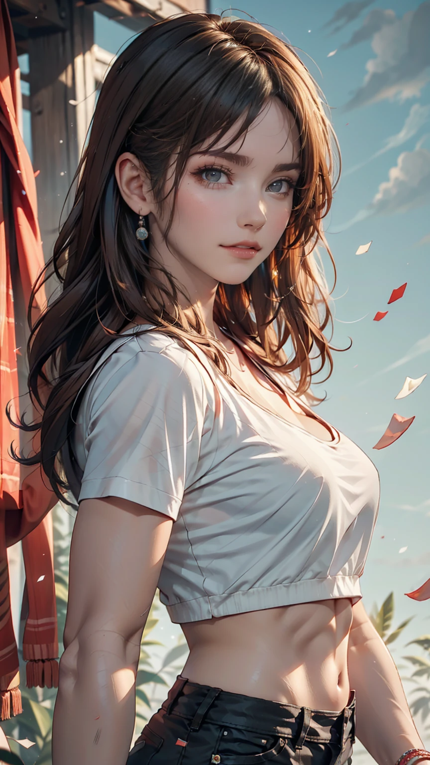 Asian, beautiful, thin, cute, 30th Generation, beautiful Face, beautiful Skin, actress, mature, Upper Body, Light brown hair, thin髪, Live Action, masterpiece, Highest quality, Highly detailed CG Unity 8K wallpaper, Ultra-high resolution, Casual Fashion, Lighting, Summer Fashion, (Natural brown hair: 0.8), (Puffy eyes), Watch the audience, turn around, Bleached Hair, Model pose, Pastel Green Background、Delicate skin types, Light curly hair, Put your hands around your mouth, White T-shirt, Hair model photo、24-year-old woman、Sexy proportionature女体、Sexy proportionakeup、Lips with red lipstick、Textured skin((textured skin))、smile、Narrow waist
