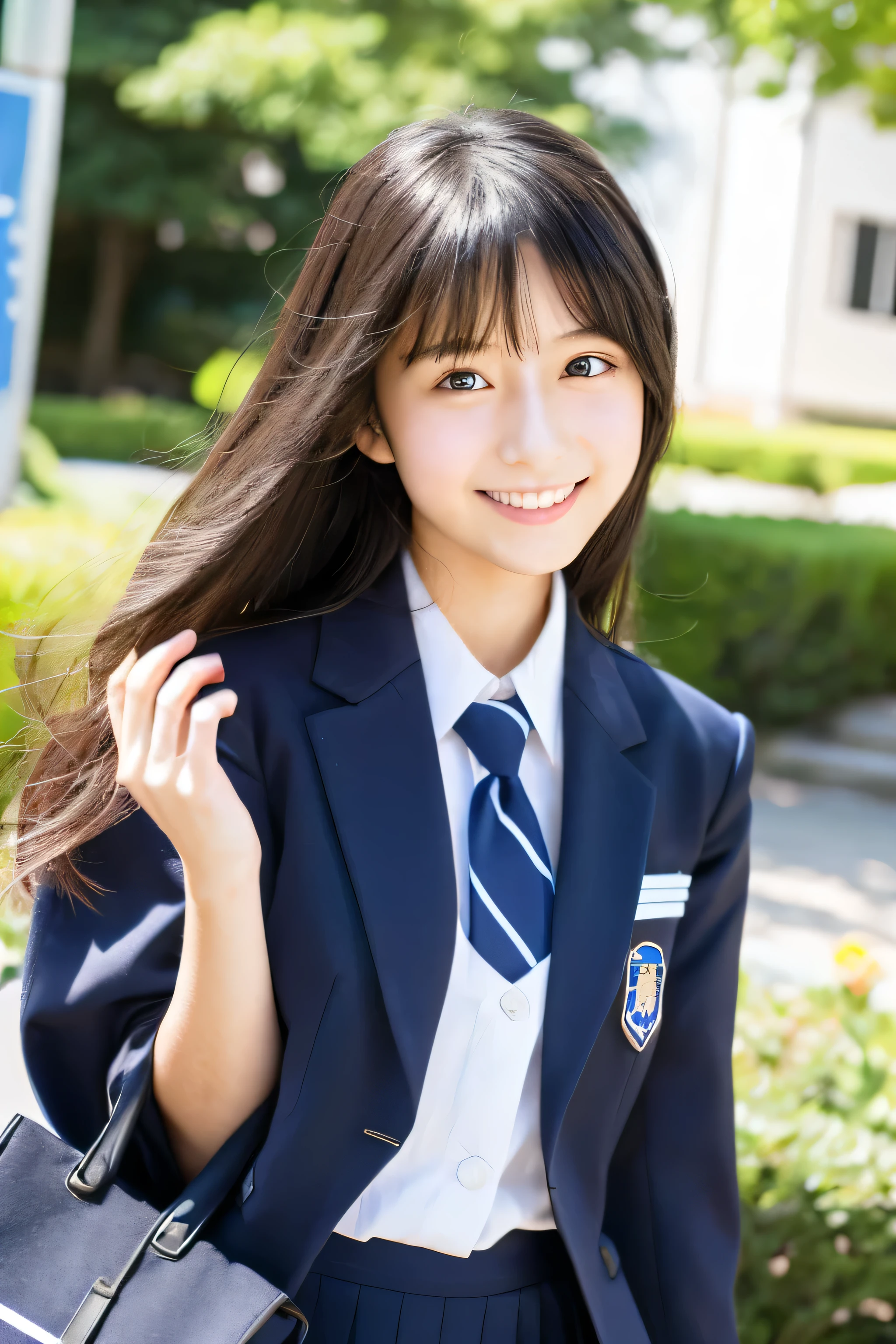 Japanese,  18 years old ,  pretty, girl, high school student、uniform、summer