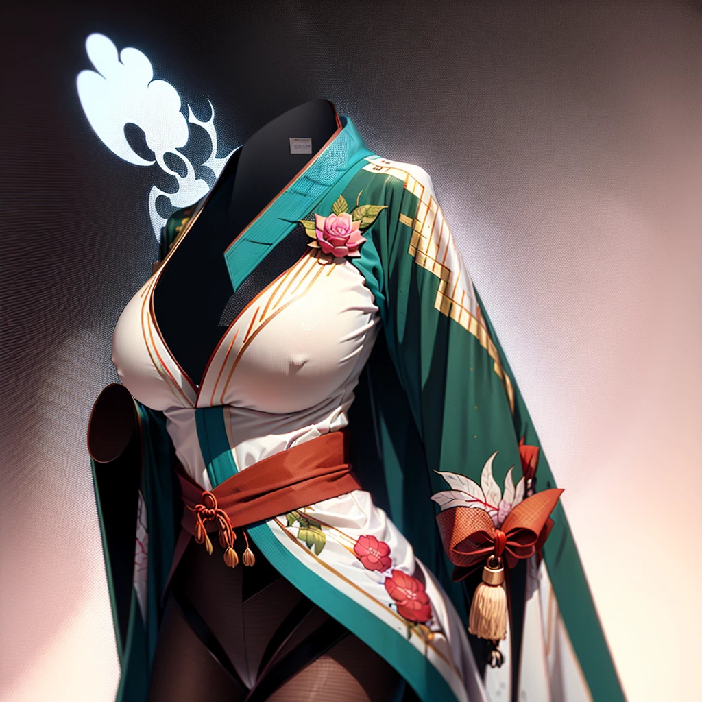 Kimono (invisible, no humans, Headless, Faceless:1.5), cute big breasts, Ridiculous, High resolution, Super detailed, clothing details