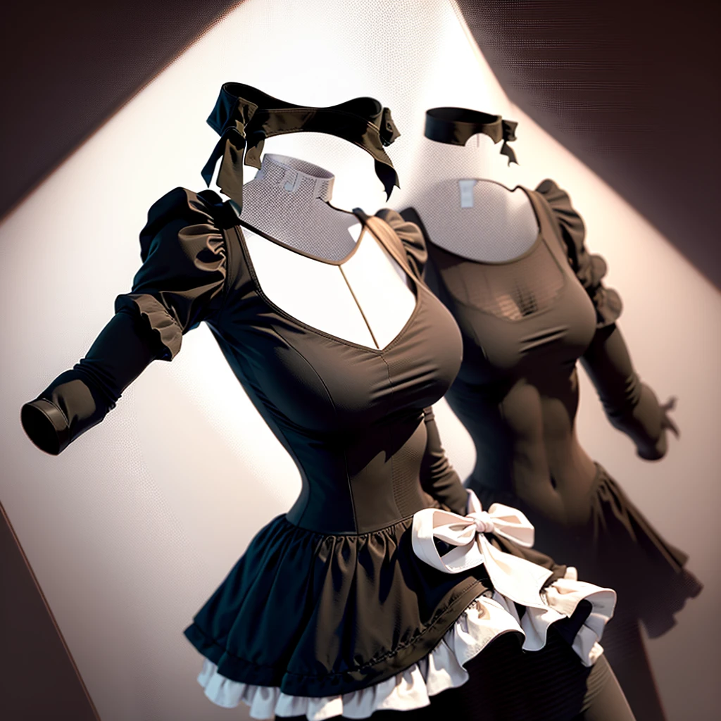 Layer maid dress  (invisible, no humans, Headless, Faceless:1.5), cute big breasts, Ridiculous, High resolution, Super detailed, clothing details