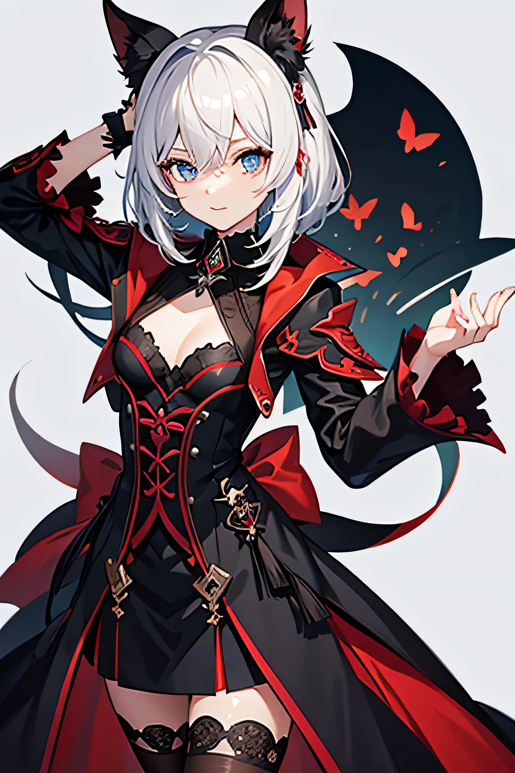 Genshin impact styled character, Femboy, Gothic outfit, Grim reaper style outfit,