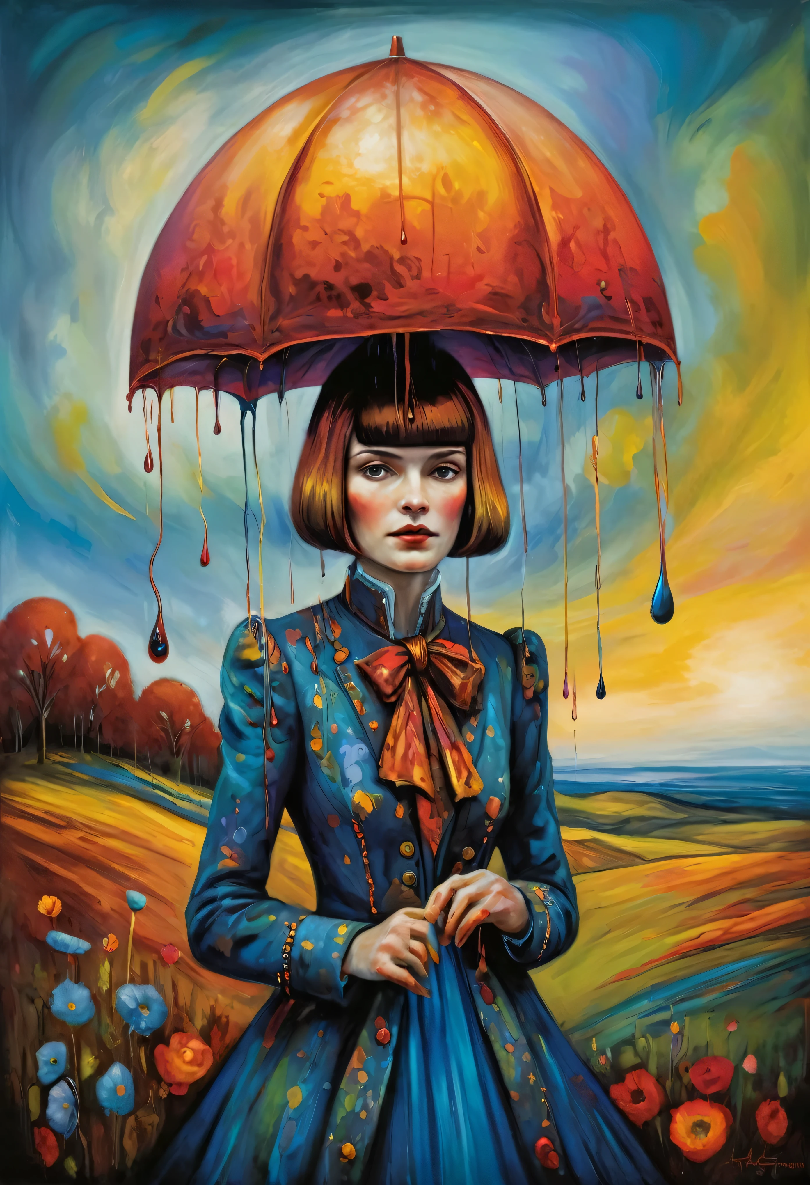(Artistic Masterpiece of Romantic Life) ( (Themed Art of Life) ( (Conceptual Art) (NFT Exclusive) (Fauvism Work) ()”) Where visual poetry transcends traditional boundaries and embraces the dynamic interplay between creativity and technology Takes),dripping paint,darkart,style, in the style of esao andrews