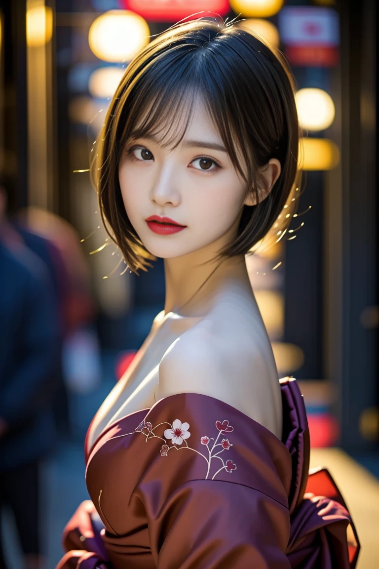 Elegant Japanese geisha with a curvy figure, 28 years old, height 162cm,
voluptuous traditional beauty (92-62-90 cm), ample E-cup bosom, slender 62cm
waist, full 90cm hips, oval face with high cheekbones, almond-shaped eyes (deep
brown, RGB: 39, 26, 17) with single eyelids, straight nose, small mouth with full lips,
porcelain-white skin (RGB: 248, 240, 232), elaborate traditional nihongami hairstyle
with kanzashi hair ornaments (gold and red), white face makeup with red lips (RGB:
203, 40, 33) and black eyebrows, wearing a luxurious furisode kimono in deep red
(RGB: 153, 27, 30) with gold embroidery, kimono slightly open revealing pale
shoulder and hint of cleavage, red obi sash accentuating waist, sitting gracefully in
seiza position on tatami floor, in a high-end traditional tea house setting with shoji
screens and ikebana arrangement, soft diffused lighting through rice paper screens,
artistic portrait emphasizing traditional beauty with a hint of sensuality, shot with
Fujifilm GFX 100S medium format camera, 110mm f/2 lens, ISO 400, 1/60 sec,
102MP resolution, attention to intricate textures and subtle skin tones--ar 3:4--q 2--s 950--v 6.0--style raw
