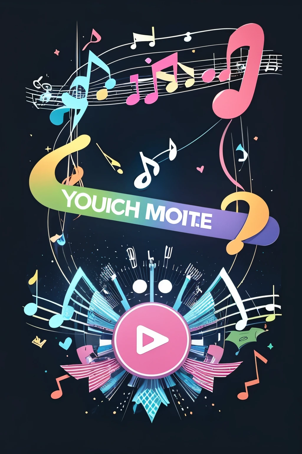 Cute musical notes,YouTube banner size