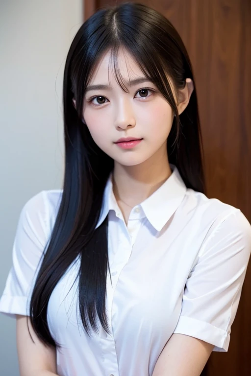 8k、High definition、Ultra Detail、Photorealistic、High resolution、Realistic and accurate depiction、Realistic and accurate human anatomy、Extremely detailed and intricately detailed、The most complex and detailed textures、超High resolution、Highest quality、Japanese women 、beautiful girl、Highest quality, 美しいJapanese women, student, uniform, White shirt, Young Face, 17 years old,Shortcuts