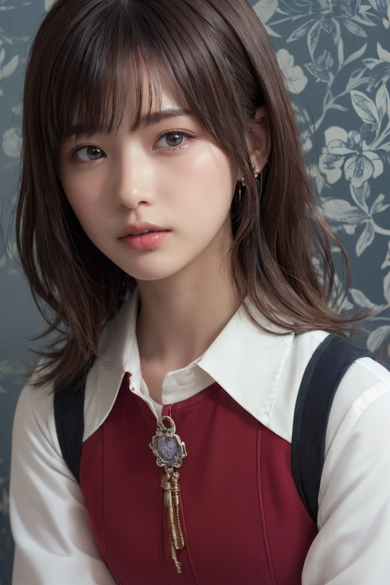 ((((Highest quality))))、(((Ultra-precision CG16K wallpaper)))、(((masterpiece)))、(((Very detailed)))、(((Extreme detail)))、１people々&#39;woman、成熟したwoman、24歳のwoman、((The Face of Japan))、((Very beautiful face))、((Mai Shiraishi:1.5))、((Straight semi-long hair:1.3、Blunt bangs))、(Shiny brown hair)、Beautiful and delicate eyes、Brown eyes、Raise your eyebrows、High nose、Small nostrils、Small Mouth、Seductive lips、Beautiful breasts、((C cup size breasts))、Cleavage、Plump body、(Chubby body type)、Perfect Proportions、Perfect ???????、Perfect composition、Beautiful subtle shadows、美しいNatural light、Beautiful details sparkle、Written boundary depth、(((High chroma)))、(((Genuine:1.9)))、((Vivid:1.5))、((horn:1.6))、((Beautiful Skin))、((Skin Texture))、((Genuineな皮膚感))、(((Cowboy Shot、thigh:1.5)))、((正面から見たhorn度:1.5))、((A shy smile:1.5))、(The eyes that see me:1.5)、Daytime bedroom、Dazzling sunlight、Natural light、(((bed:1.3)))、(Standing pose:1.5)、(((Sexy Costumes_Light purple clothes:1.6)))、((Earrings、Wearing a necklace:1.3))、