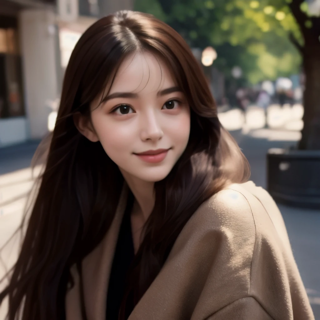 ((highest quality, 8k, masterpiece: 1.3)), sharp: 1.2, Perfect body beauty: 1.4,pretty girl,Light brown long hair,(((Woman straddling a coat))),Slender body,Highly detailed face and skin texture,Beautiful Eyes, double eyelid,((Full Body Shot)),Natural light,smile