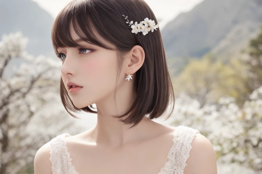 {{a extremely delicate and beautiful girl}}, {{extremely delicate and beautiful girl}}, {{{soft focus}}}, {{{perfect details}}}, {{{detailed and beautiful}}}, close shot, looking away, depthoffield, look up to, beautiful detailed fullbody, longuette, {{{woman}}}, young, Bob hair, spiked hair, wept bangs, grey hair, Perfect face, ?, detailed beautiful eyes, white skin, piercing, harajuku fashion, 白いシャツ,sleeveless shirt, open clothes, landscapes, white background, blurry background, cinematic lighting, flowing transparent white, {{{best masterpiece}}}, {{{best quality}}}, {{{extremely detailed 8K wallpaper}}},