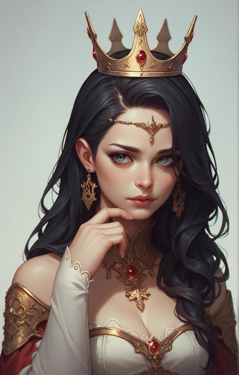 Europe,Wearing a crown,Girl,Black Hair