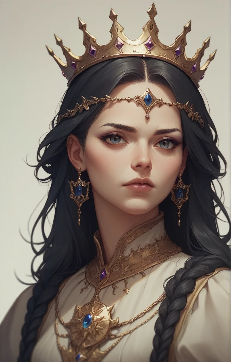Europe,Wearing a crown,Girl,Black Hair