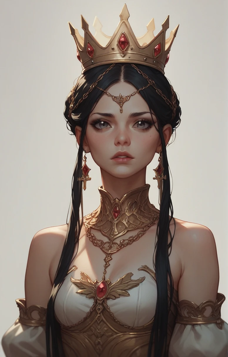 Europe,Wearing a crown,Girl,Black Hair,cartoon,