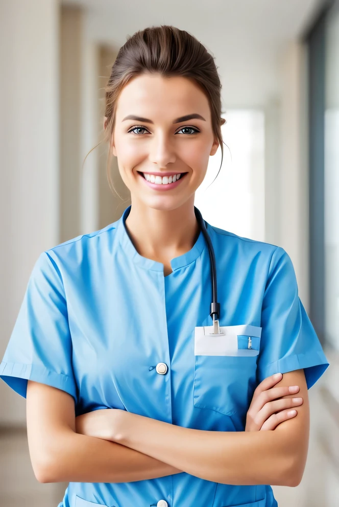 femmes souriantes tenue de travail hospitalier