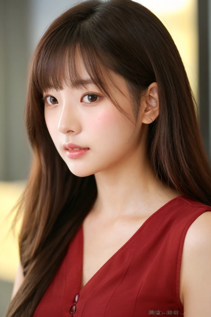 ((cute日本の女の子、Beautiful Japanese Girl、One Girl、Age 19、Highly detailed face and skin texture、Ultra detailed face、Ultra-detailed eyes、blusher、blush、Woman close up、frontage、cute、Highly detailed face and skin texture、Smooth white skin、Transparent to the touch、))、(Dark brown hair)、Looking into the camera、Sharp focus：1.2、Beautiful woman with perfect style：1.4、Japanese Model、Young Gravure Idol、若いcuteグラビアアイドル、リアルなYoung Gravure Idol、A sophisticated gravure idol、((Highest quality、In 8K、masterpiece:1.3))、(4K、RAW Photos、Highest quality)、Putting people behind the screen、Natural soft light、ponytail