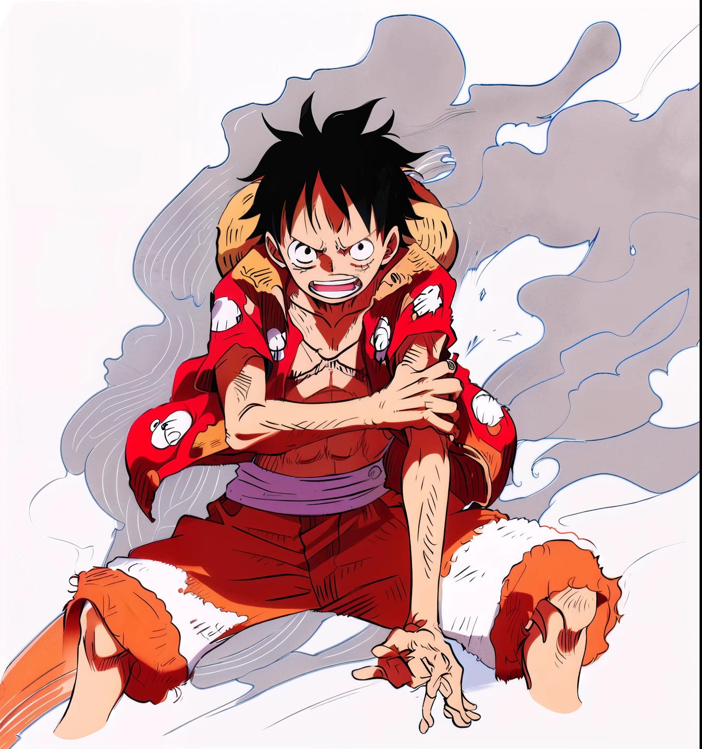 a drawing of a man in a hat and a jacket, portrait of luffy from one piece, luffy (one piece, luffy from one piece, perfect lineart, monkey d luffy, sharp lineart, luffy, monkey d. luffy, from one piece, clean lineart, extremely fine ink lineart, one piece style